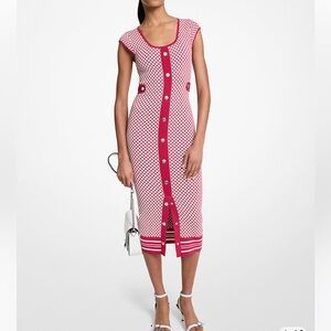 Michael Kors Tile Jacquard Midi Dress